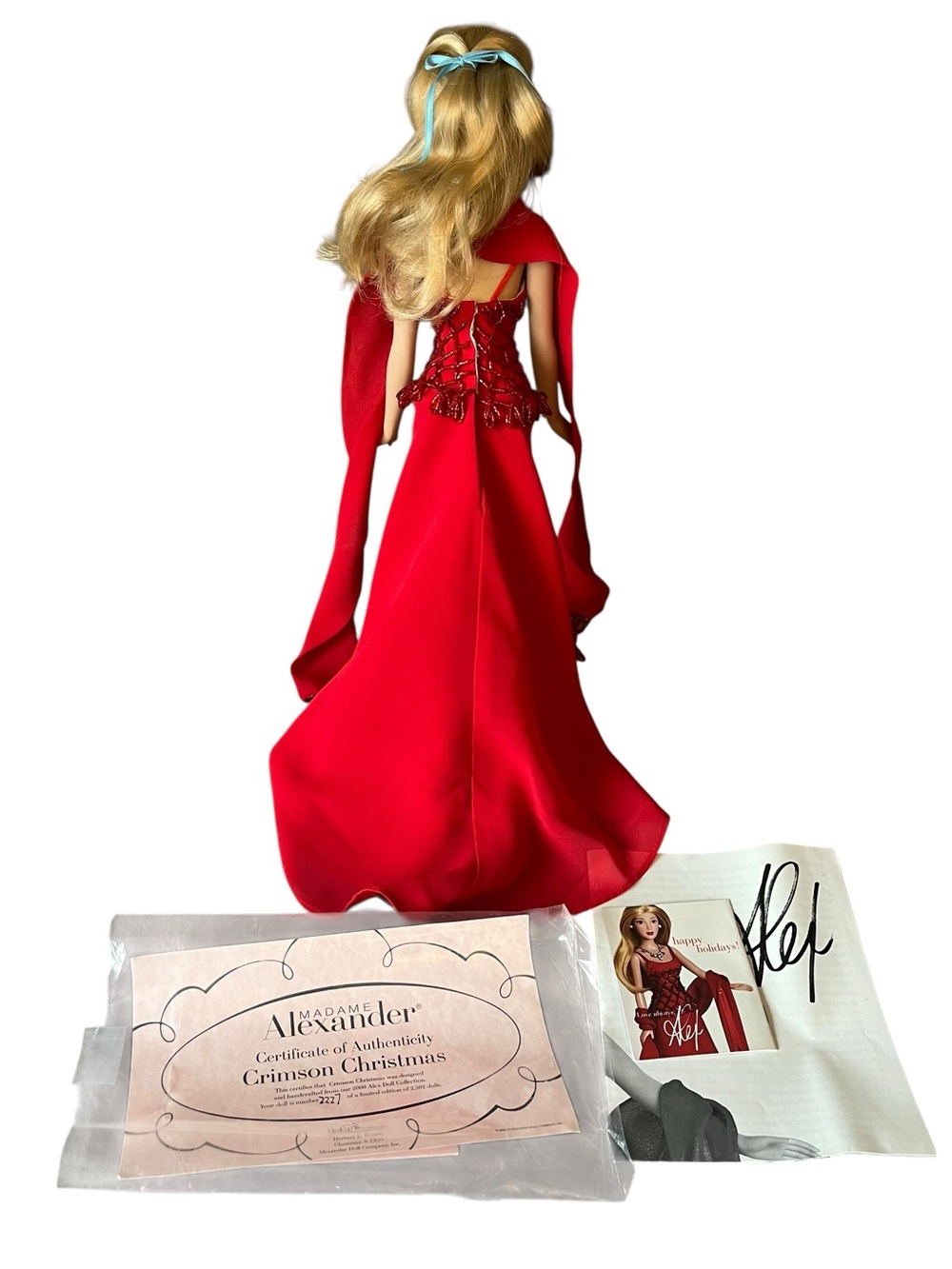 Madame Alexander "Crimson Christmas" Doll in Red Evening Gown with Shawl - Picture 5 of 15